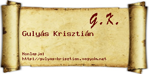 Gulyás Krisztián névjegykártya