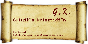 Gulyás Krisztián névjegykártya